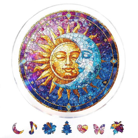 Window Hanging Ornament Suncatcher Puzzle Stained Glass Effect Decorative Light Shadow Art Piece for Balcony Window Decor Gift