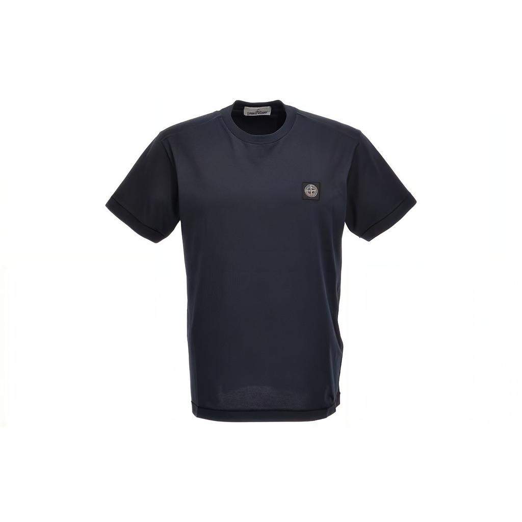 Stone Island Patch Short-Sleeve T-Shirt Navy Blue Men Tops 791524113-A0020