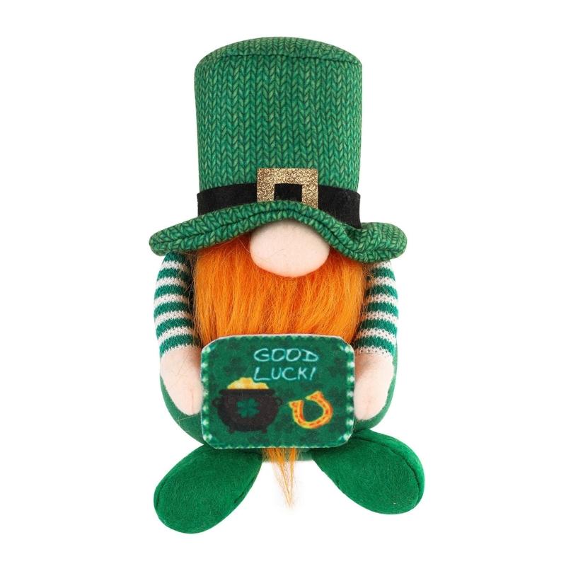 

StPatrick s Day Dwarf Gnome Irish Leprechaun Decorations Green Face less Scandinavian Rudolph Doll Party Supply