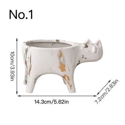 Cute Cat Flower Pot Succulent Pot Ceramics Planter Home Decor Creative Art Ornaments Bonsai Plant Pot Garden Decoration