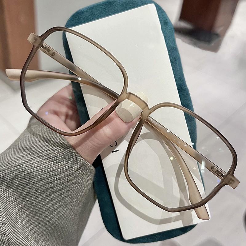 Fashion Blue Light Blocking Myopia Glasses Men Women Minus Diopter Eyeglasses Trendy Large Size Square Frame Near Sight Eyewear