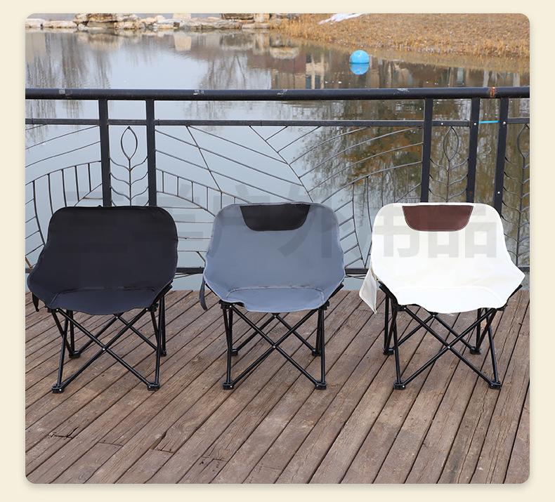 Portable High-Back Folding Moon Chair & Roll-Up Table for Camping, Dining, or Night Market