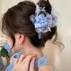 Small fresh and sweet mesh flower hair band grab clip French princess wind shark clip Mori Internet celebrity same jewelry women