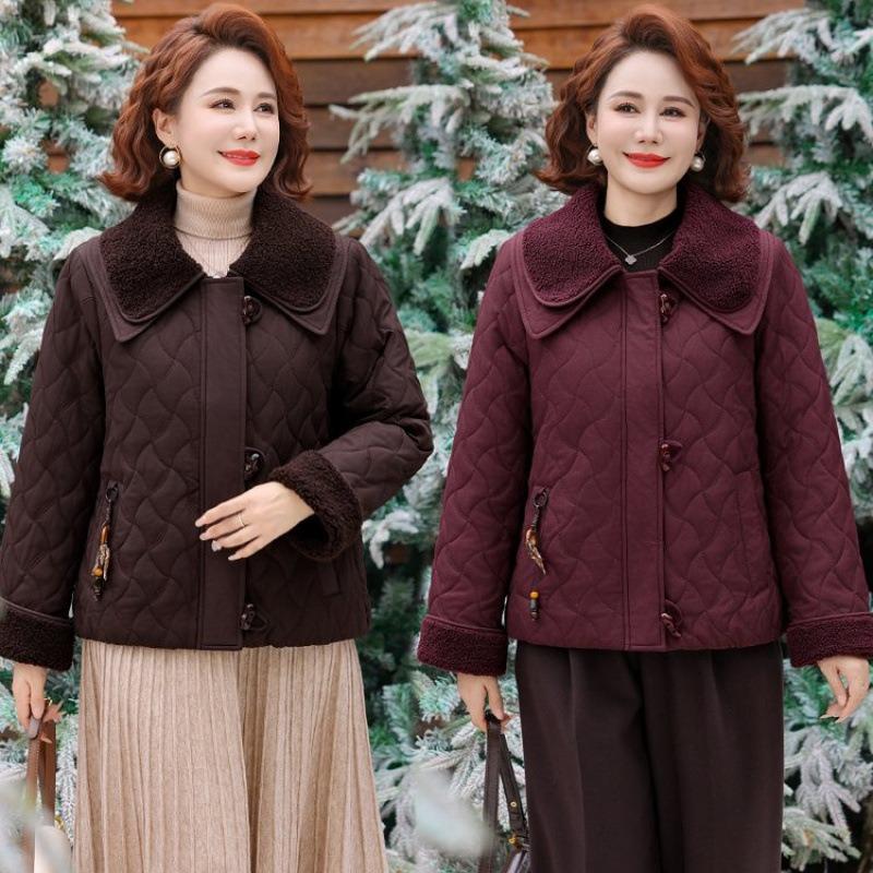 Lapel cotton-padded jacket short autumn and winter jacket new loose fragrant cotton-padded jacket