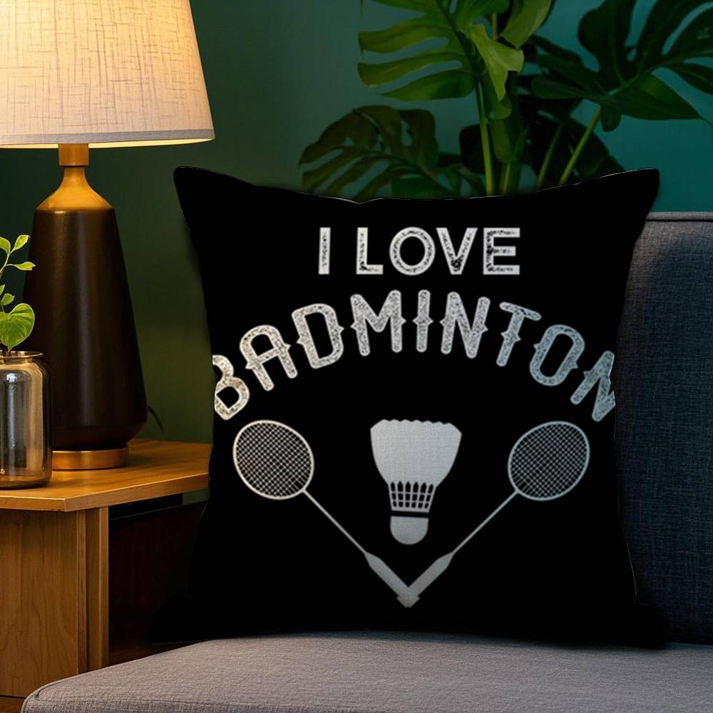 Badminton Sport Pillow Case Sofa Living Room Bedroom Double-sided Printing Square Cushion Nap Time Cushion Cover