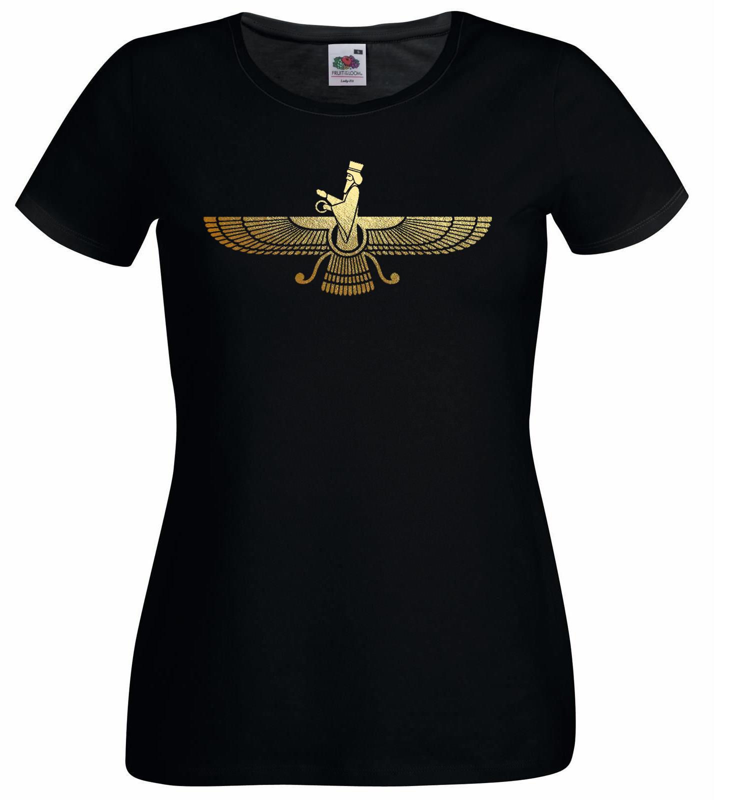 Unisexs Zoroastrianism 4000 Year Religion Iranian Faith Black Lady Fit TShirt 2XL