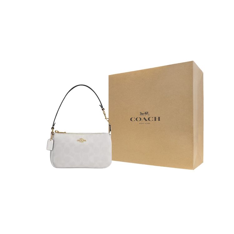 Coach Nolita 19 Vintage Classic Logo Coated Canvas Shoulder Bag Women Shoulder Bag Chalk-White CS442-IMRFF