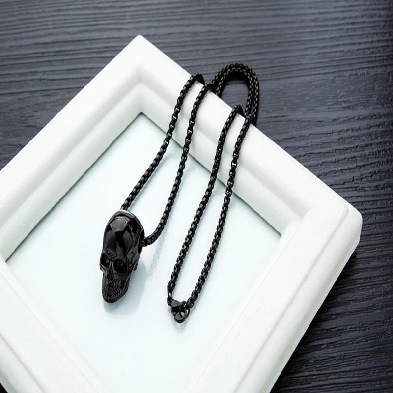 Ювелирные изделия, уличная мода, персонализированное ожерелье со скелетом из титановой стали, винтажные мужские аксессуары из нержавеющей стали 55cm