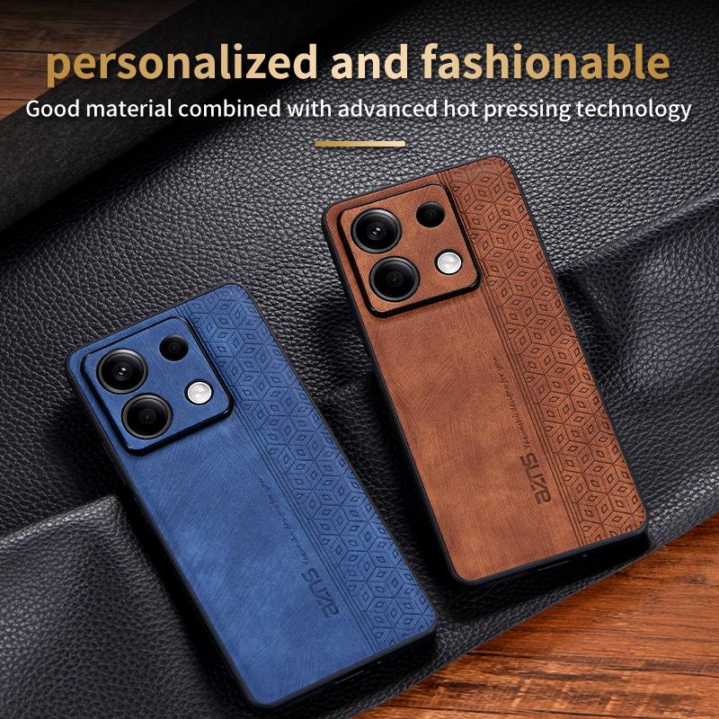 AZNS For Xiaomi Redmi Note 13 Pro 5G/Poco X6 5G Phone Case PU Leather Coated TPU Anti-fall Cover