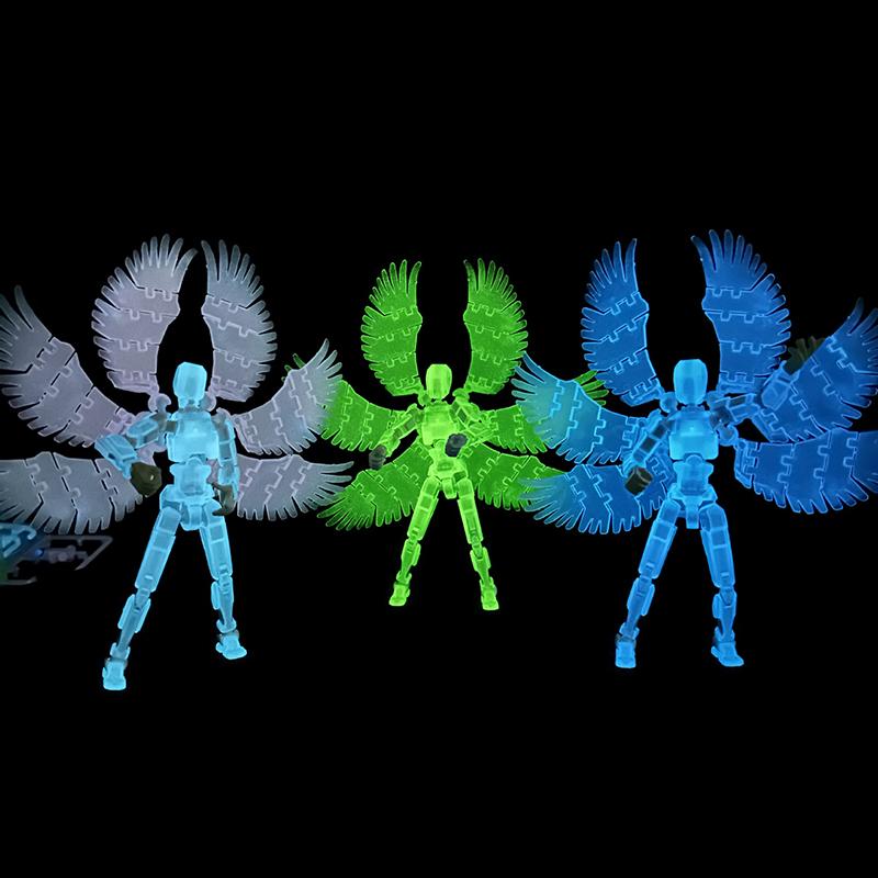 Cartoon Movable Figure With Wings Assembleable Male And Female Luminous Figure Toys