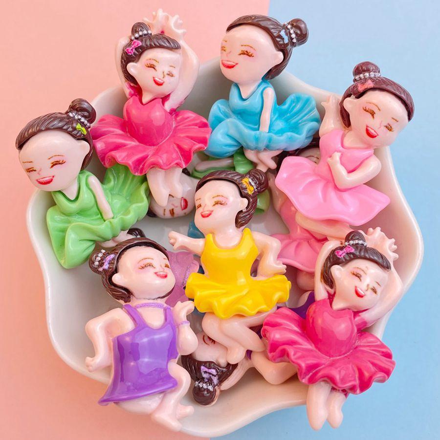 10Pcs New Cute Resin Ballet Dance Girl Series Flat Back Parts Embellishments For Hair Bows Accessories