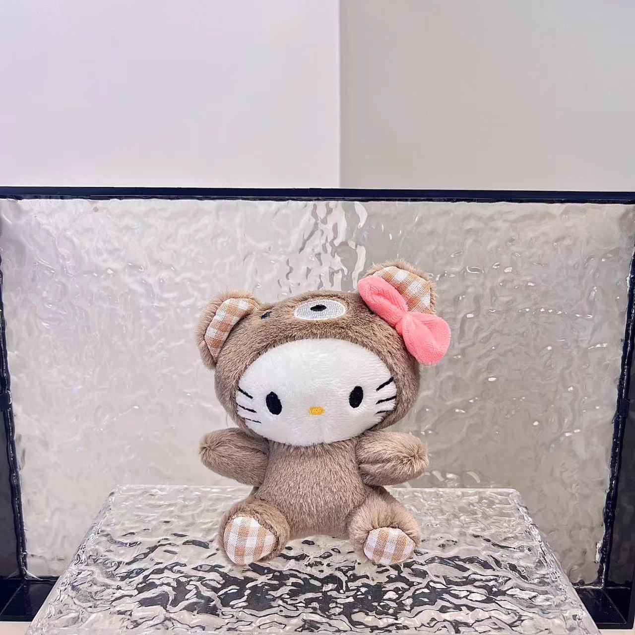Sanrio Cute Plush Toy Doll Pendant: Kuromi, Cinnamoroll, Melody Bag Charm Collection Standard Chain