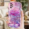 Phone Case: 2D Flat Samsung Galaxy A34 A35 M05 M06 S20 S22 S21 FE Plus 5G Protective Case, Couple Style, Glowing Rose, Christmas and Halloween Gift