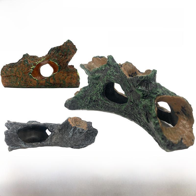 Stylish Tree Stump Aquarium & Reptile Hideaway: PVC Ornament for Fish Tanks & Pet Enclosures