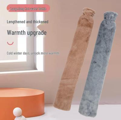 Large Explosion-Proof PVC Hot Water Bottle with Plush Cover for Waist and Hand Warming