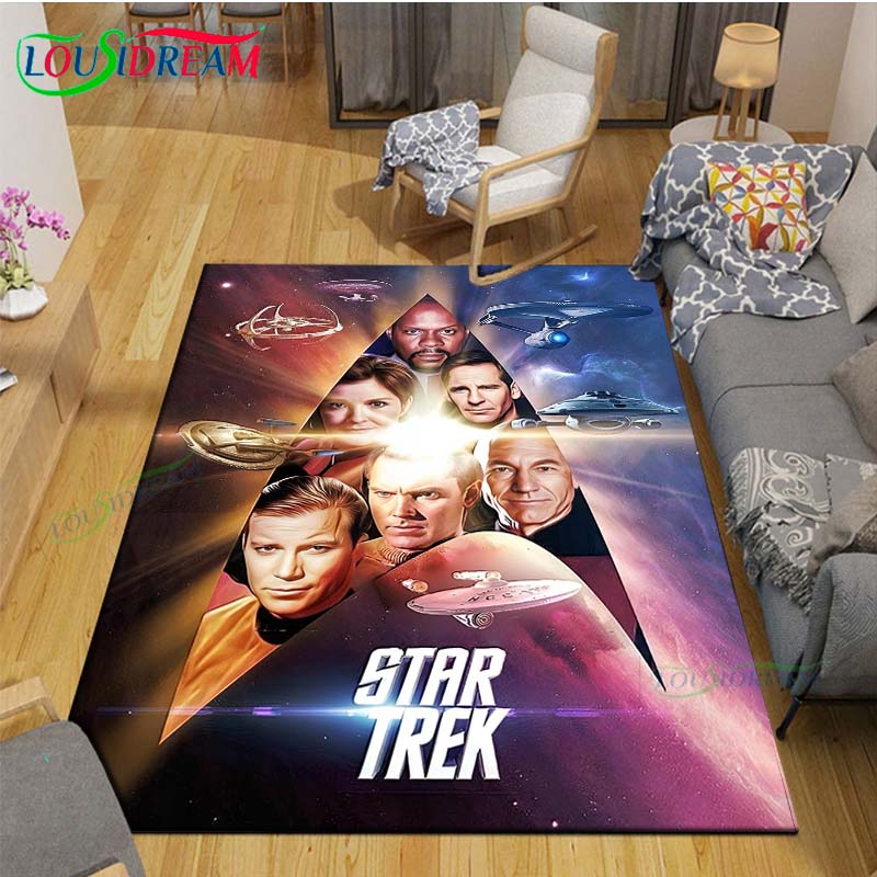 Fashion Famous Films S-Star-T-Trek Carpet Living Room Bedroom Bedside Mat Fashion Floor Mat Area Rug Door Mat Bedroom Decoration