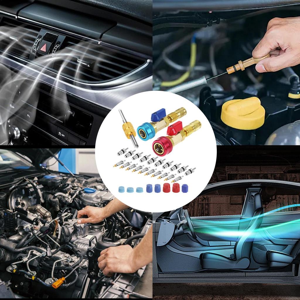 Valve Core Removal Tool Hvac High Low Pressure A/C Valve Core Removal Tool Quick Ergonomic Kit Repair Replacement Accessories