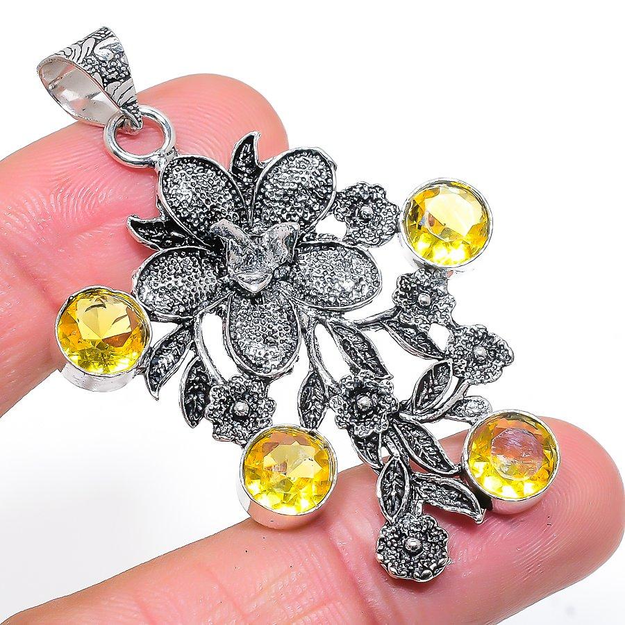 

Citrine Gemstone Handmade Ethnic Jewelry Pendant 2.36 SR-10758