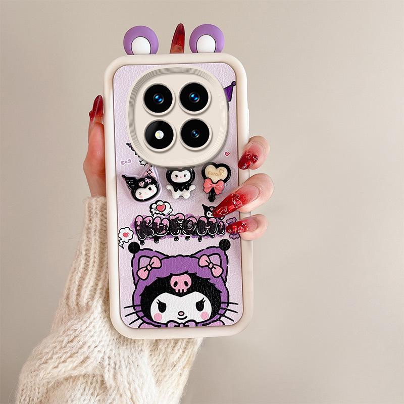 Redmi Note 14 Cross-Border Cartoon Fashion Leather Texture Ear Doll Case for Xiaomi 13Pro/13C