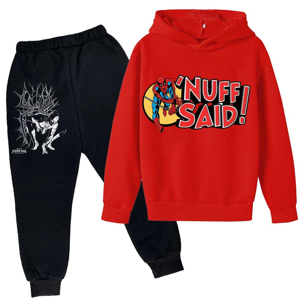 Kids Trendy Printed Pullover Hoodie and Sweatpants Set - Loose Fit Long Sleeve Casual 2 Piece Outfit