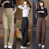 Trendy High-Waisted Wide-Leg Cargo Pants - Slimming, Casual, Loose-Fit for Spring and Autumn