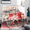 George Kittle Printed Flannel Blanket, Soft Throw for Bedroom Sofa, Washable, Fan Merchandise, Great Gift.