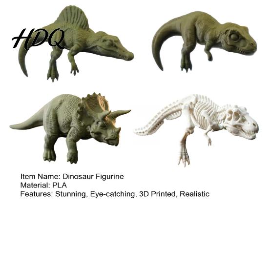 Non-slip Dinosaur Ornament 4 Pcs 3D Printed Monitor Topper Fun Office Desk