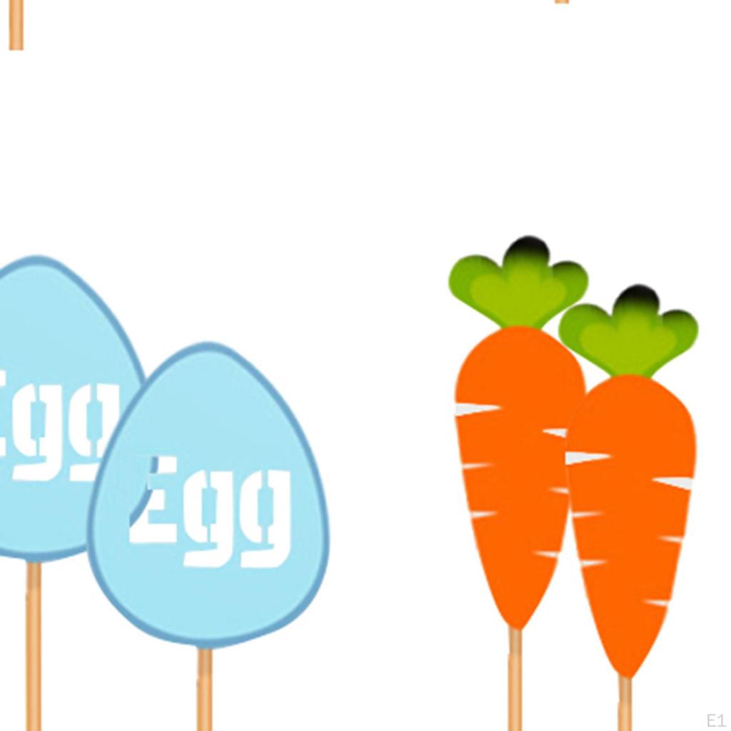 12 Pieces Easter Cupcake Toppers Cake Inserts Party Supplies Ornament Cakes Decoration