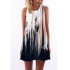 European Station European and American New Retro Digital Printing Round Neck Hot-selling Off-the-shoulder Medium and Long Vest Dress
