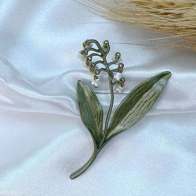 Lily Of The Valley Brooch Freshwater Pearl Lily Of The Valley Plant Brooch Women 'S Anti -Glare Brooch Accessories
