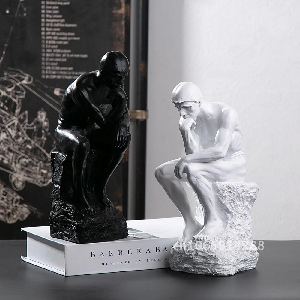 Rodin’s The Thinker Statue Resin Creative Figure Contemplator Decoration Room Living Home Sculpture Decor Room Study Office