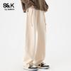 Baleno S&K Men's Loose Straight Leg Drawstring Casual Pants