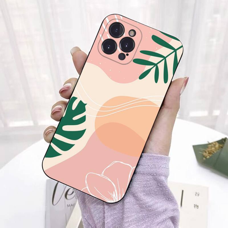 Watercolor Paint Flower Leaf Phone Case Silicone Soft For Iphone 14 13 12 11 Pro Mini XS MAX 8 7 6 Plus X 2020 XR Shell