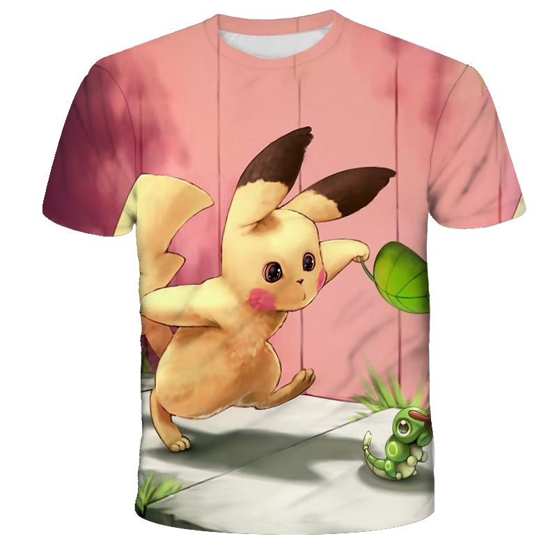 

Summer Children s Pokemon Fashion Clothing Boys Short Sleeved Pikachu Girls Casual T-shirts 150