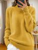 2024 Autumn/Winter Women's Solid Knit High Neck Pullover Sweater