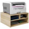 Wooden Look Desk Organizer With 3 Compartments Supplies Printer Stand Dim. 47L X 40W X 22.5H Cm