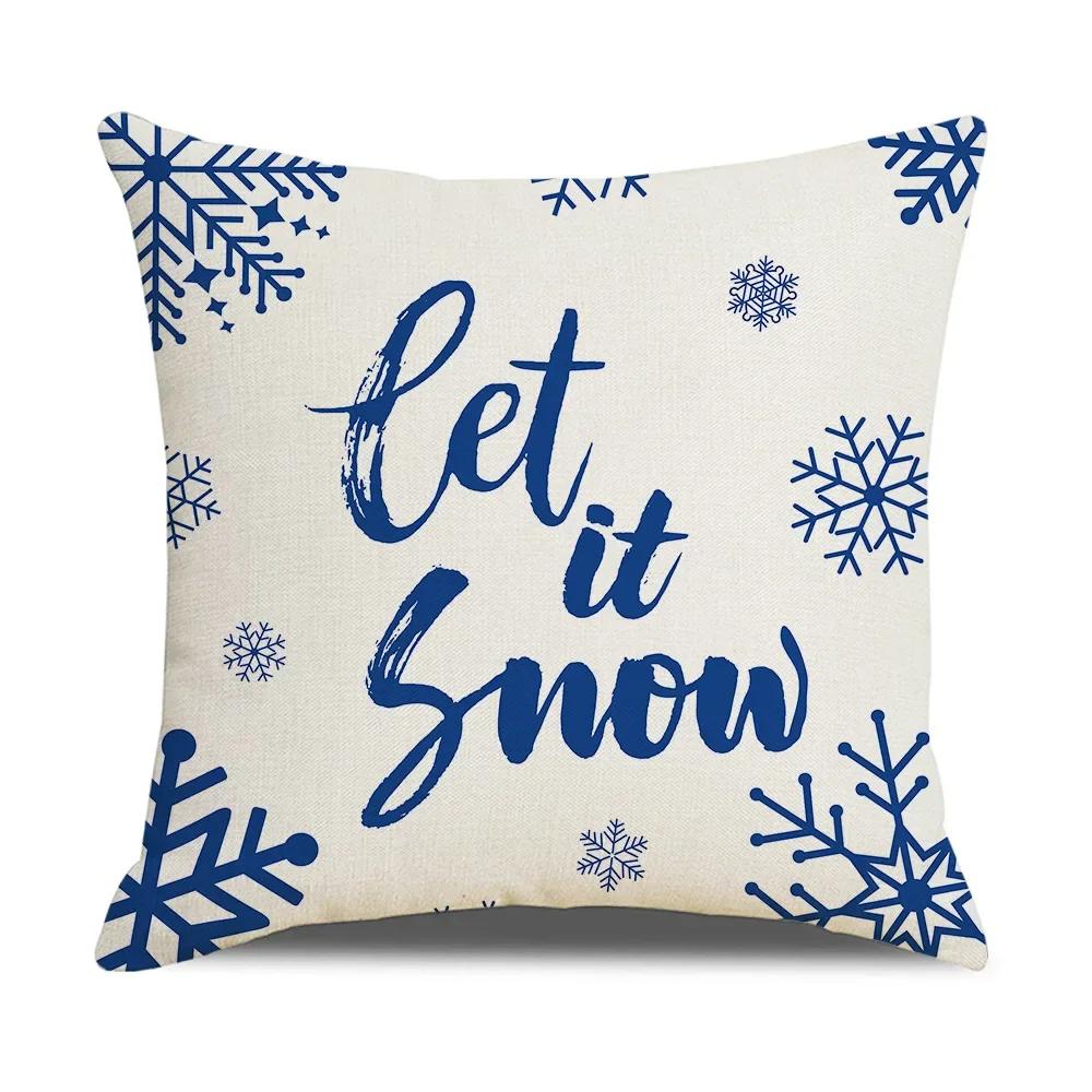 Xmas Cushion Cover Pillowcase Holiday Decor Christmas Pillow Covers Antler Bear Snowflake Christmas Tree Pillow Case
