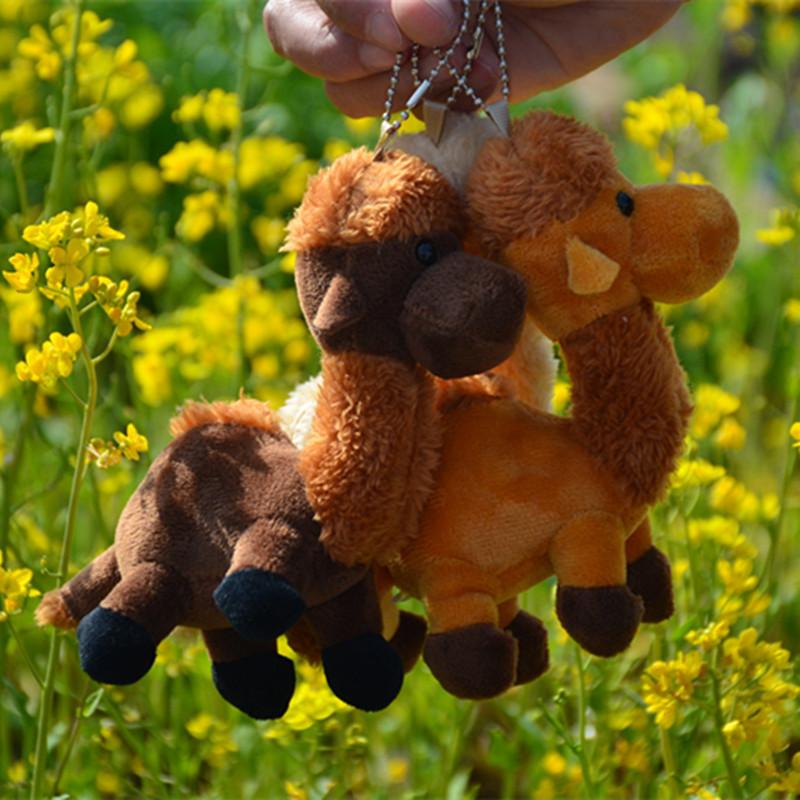 Cute Desert Camel Plush Keychain Toy Mini Stuffed Animal Doll For Children