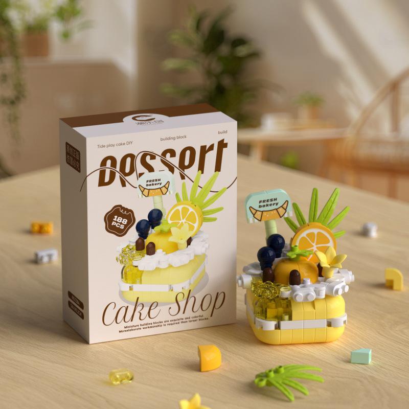 Chaolechuang LEGO-Compatible Birthday Cake DIY Building Blocks - Desktop Ornament Gift Toy