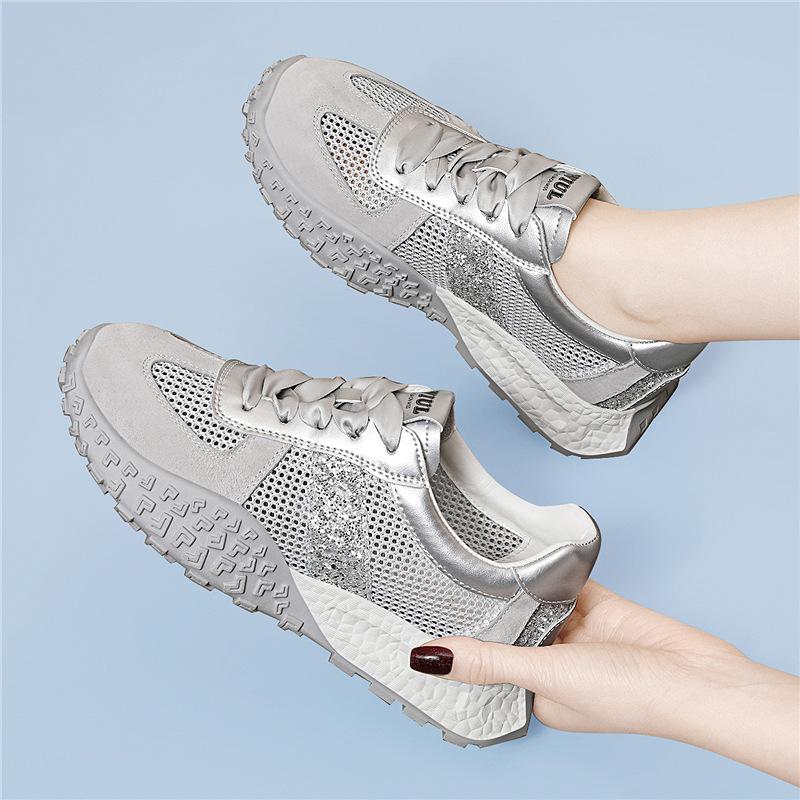 

Korean version of Dexun shoes women s new summer breathable and versatile Forrest Gump shoes platform sports and leisure shoes 35