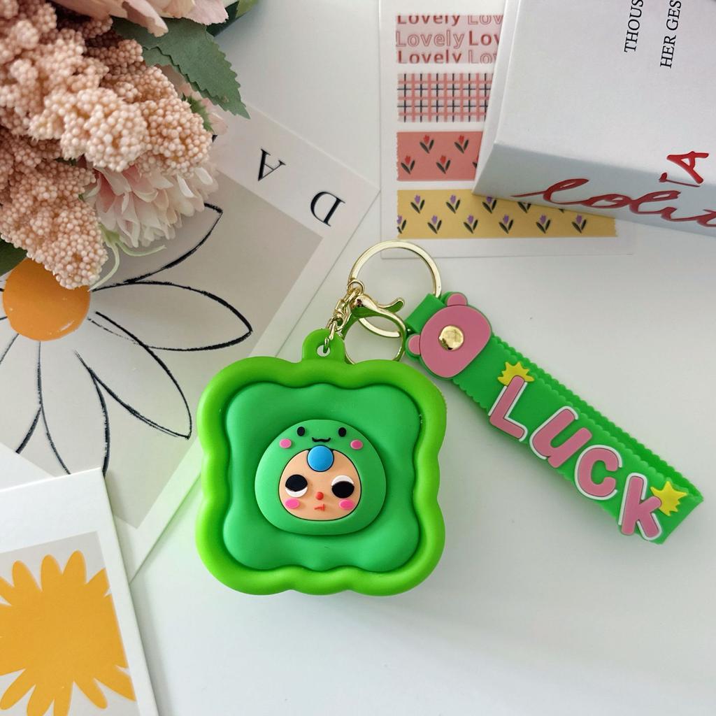 Creative Three-dimensional Cartoon Coin Bag Cute Silicone Small Square Bag Mini Keychain Student Backpack Pendant Bag Gift