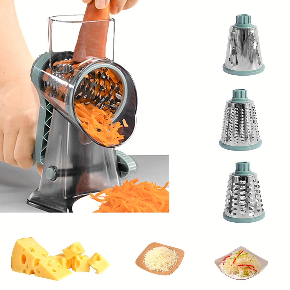Rotary Manual Vegetable Cutter Slicer Roller Cheese Shredder Potato Grater for Kitchen Gadget Portable Dicing Machine Chopper