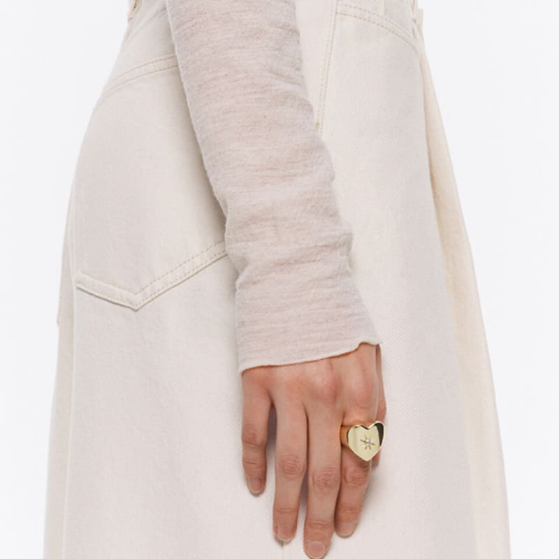 BIMBA Y LOLA [24SS] BIMBA Y LOLA Gold Crystal Heart Ring B245AIR002GOD