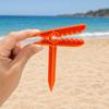 4Pcs Beach Towel Clips Windproof Towel Holders, Beach Towel Anchoring Stakes Clips, Outdoor Mat Anchors Stakes Clamps, Plastic Picnic Blanket Holders