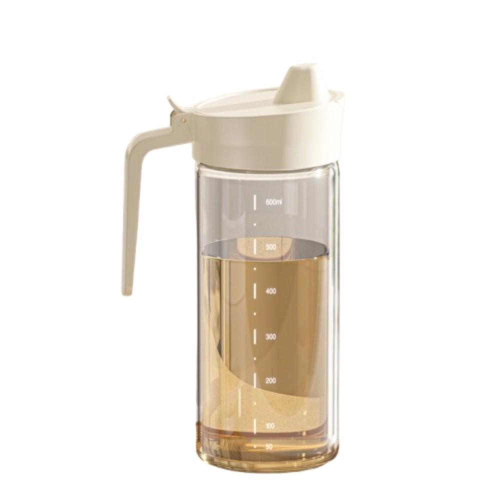 Leak-proof Design Oil Can High Borosilicate Glass Olive Dispenser Healthier Cooking 600ml plastic lid