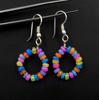 Natural Multi Color Ethiopian Opal Beads Earrings, Sterling Silver & Gold