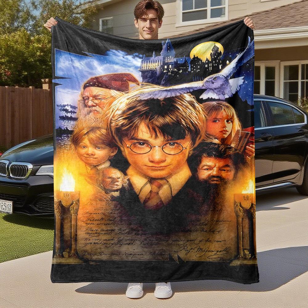 1pc Harry Potter Hogwarts School of Witchcraft and Wizardry Outdoor Flannel Throw Blanket All Season Soft Warmth,Home Decor 1031151