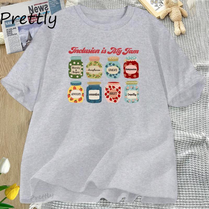 Inclusion Is My Jam T Shirt Funny Graphic Special Education Teacher T Shirts Autism Awareness Tshirt Men Women Cotton Tees