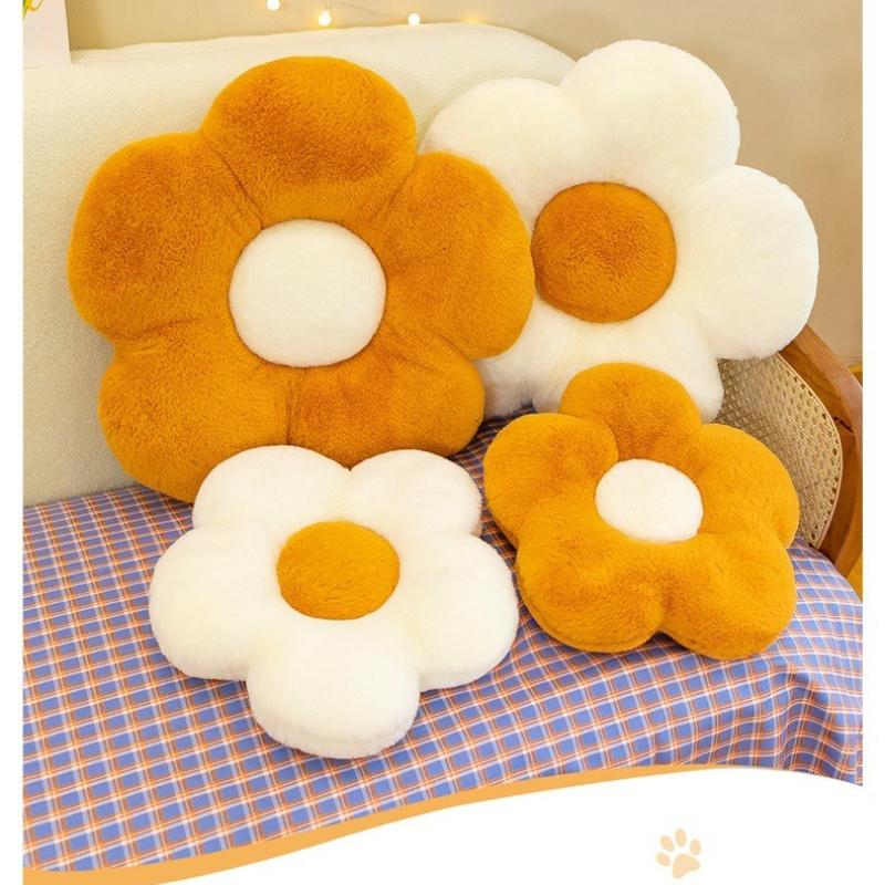 Living Room Sofa Plush Cushion Sunflower Car Cushion Home Decoration Flower Ornaments PP Cotton Filled Soft Three-dimensional Flower Shaped Pillow