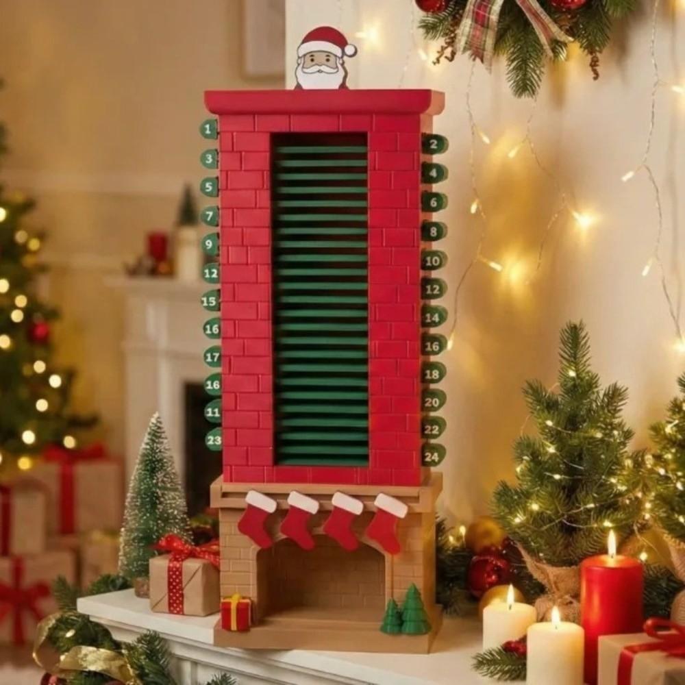 Tirare la slitta Babbo Natale Camino Calendario dell'Avvento Base camino 24 Giorni Conto alla rovescia Natale Soggiorno